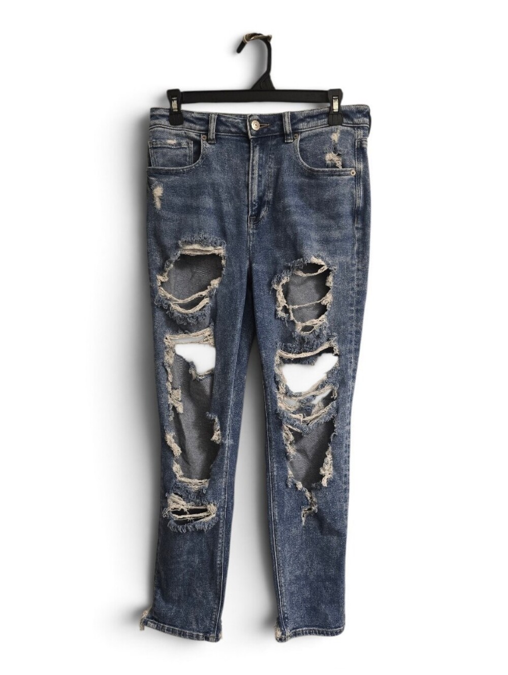 American Eagle AEO Stretch Super Ripped Distressed Destroyed Mom Jeans 6